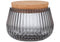 Zephyr Ribbed Charcoal Glass 8cm Canister 62420
