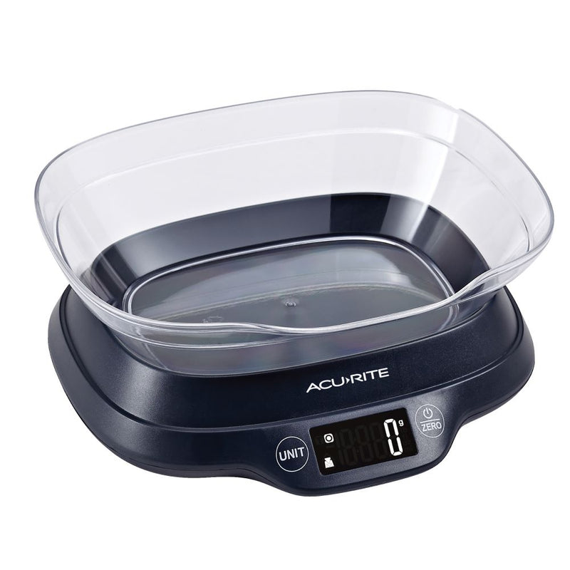 Acurite Digital Scale with  Bowl and Backlight Display 1g/5kg 4006BK RRP $42.95