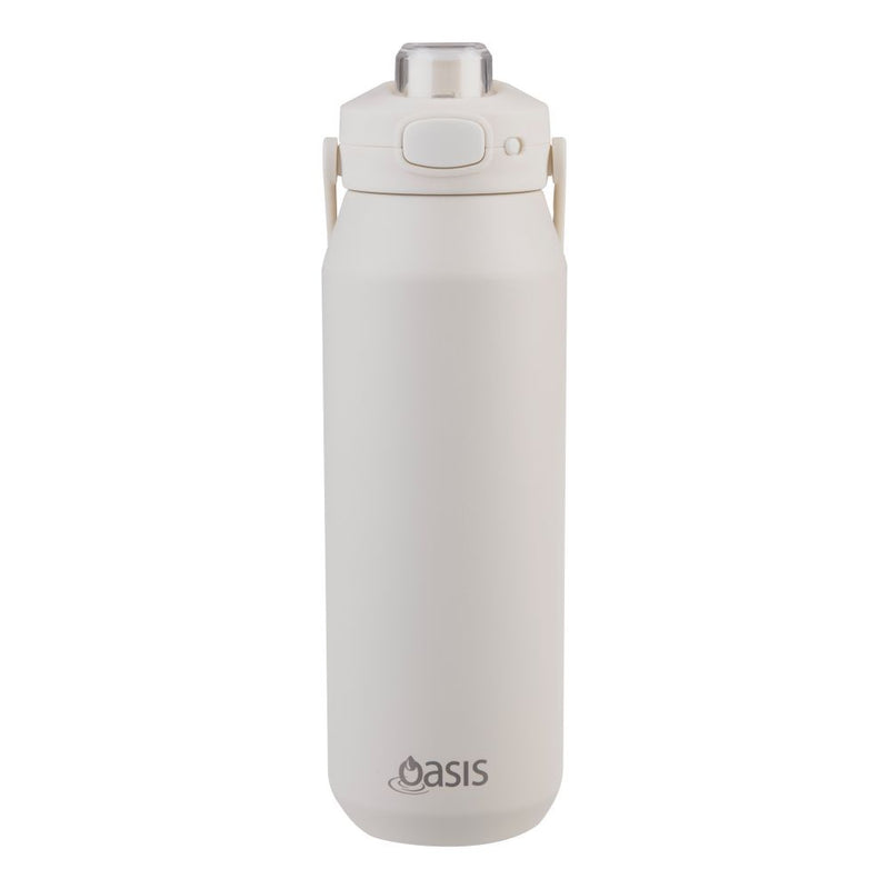 Oasis 'Capri' Ceramic Lined Stainless Steel Triple Wall Insulated Drink Bottle 1L Alabaster 8865AL