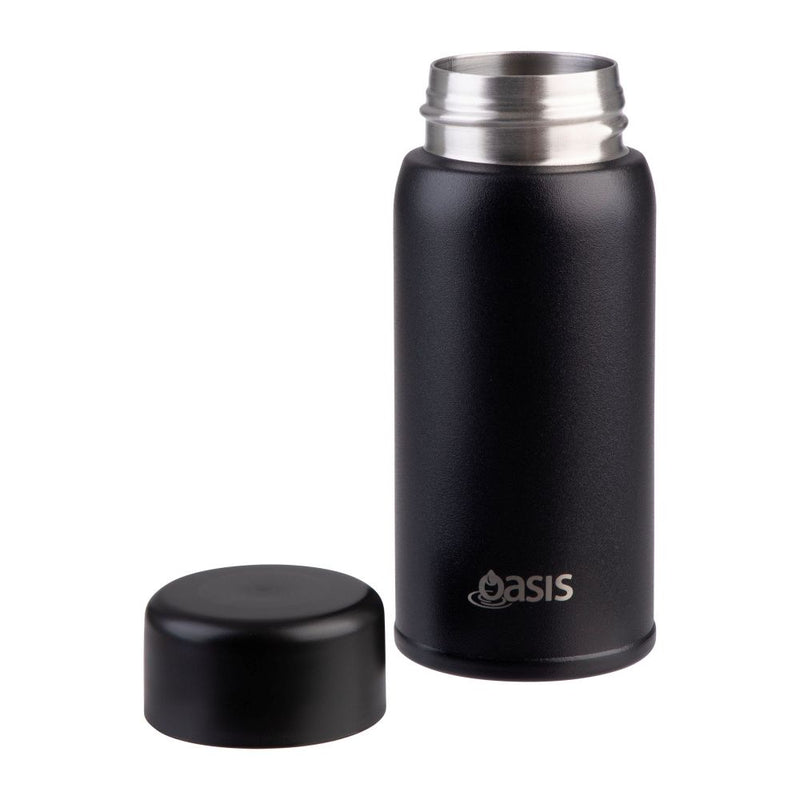 Oasis 'Mini Me' Stainless Steel Dual Wall Insulated Drink Bottle 150ml Black 8888-1BK