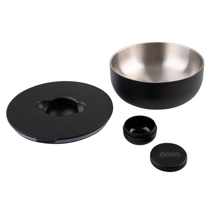 Oasis S/S Dual Wall Fresh N Go Lunch Bowl 950ml Black 8971BK