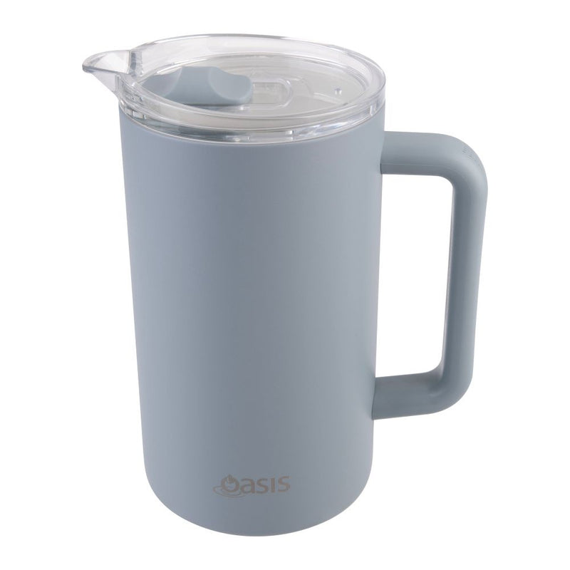 Oasis Ceramic Lined Stainless Steel Triple Wall Insulated Water Pitcher Hazy Blue 8973HZB