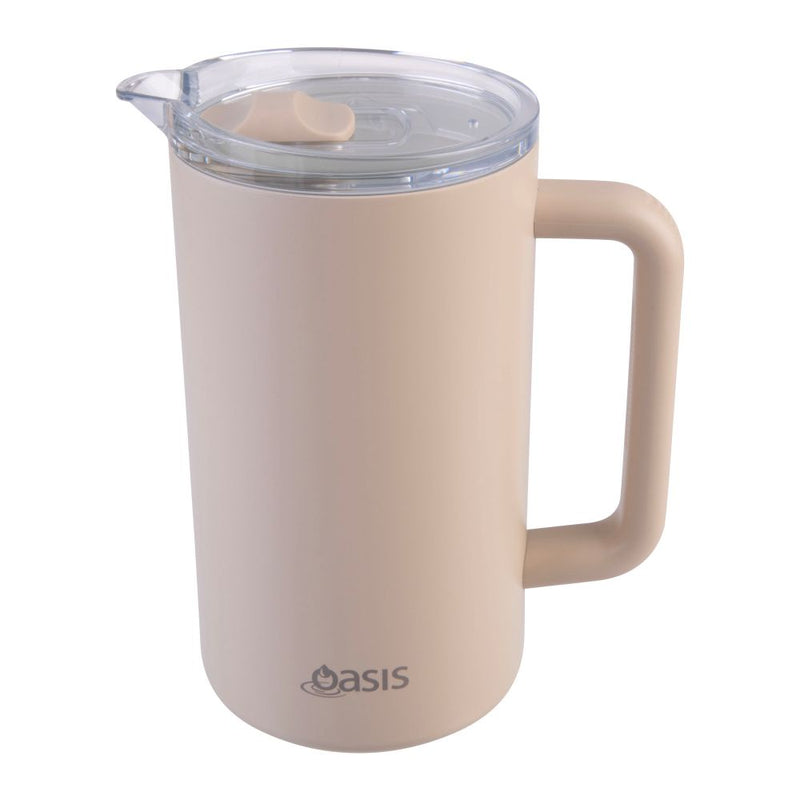 Oasis Ceramic Lined Stainless Steel Triple Wall Insulated Water Pitcher Oat  8973OT