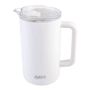 Oasis Ceramic Lined Stainless Steel Triple Wall Insulated Water Pitcher White 8973w