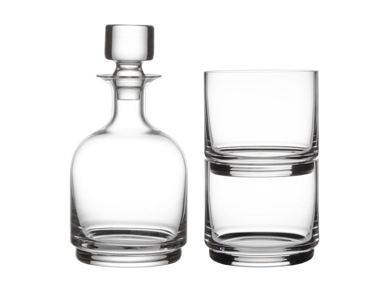 MW Diamante Stacked Decanter Set 3pce Clear Gift Boxed MQ0076 RRP $49.95