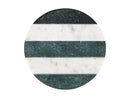 MW Round Marble Coaster 10cm Green Stripe NH0042