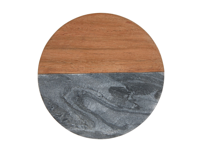 MW Round and Acacia Coaster 10cm Charcoal NH0048