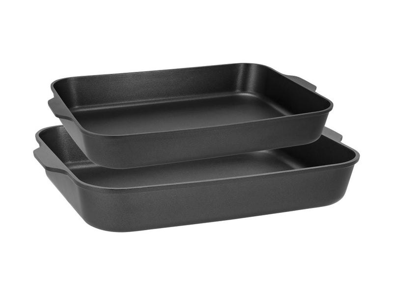 Agile Non-Stick Roaster Set of 2 34/38cm Black Gift Boxed NU0042 RRP $259.95