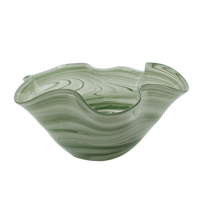 Amalfi Wavy Bowl With Marble Effect Green AMBL10GR  RRP $99.95