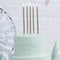 12cm Tall Cake Candles Silver  (Pack of 12) CC12CMSL