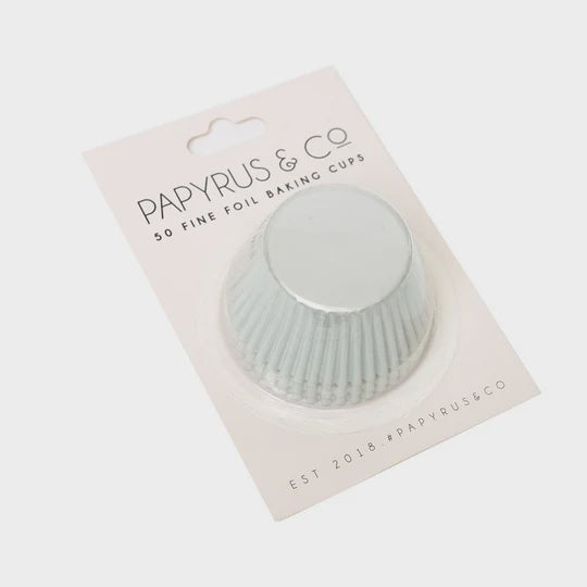 Standard  Foil Baking Cups (50 pack) 50mm base White PC500W