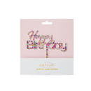 Cake Topper  Rainbow Glitter Happy Birthday 1 cc-hbcugl