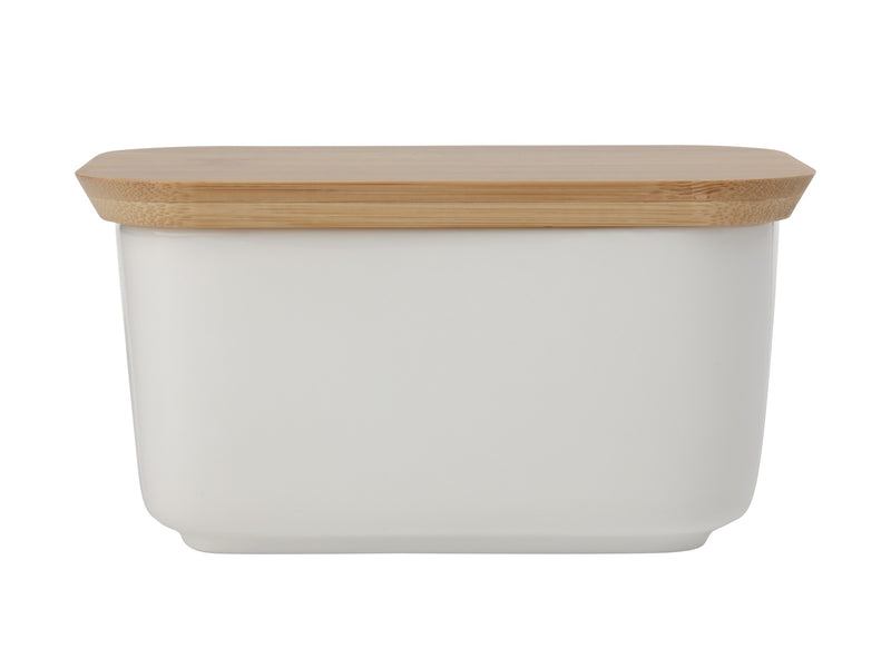 MW White Basics Butter Dish With Bamboo Lid AW0203