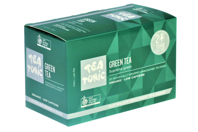 Tea Tonic Box Green Tea Unbleached 20 Teabags Organic GTBO