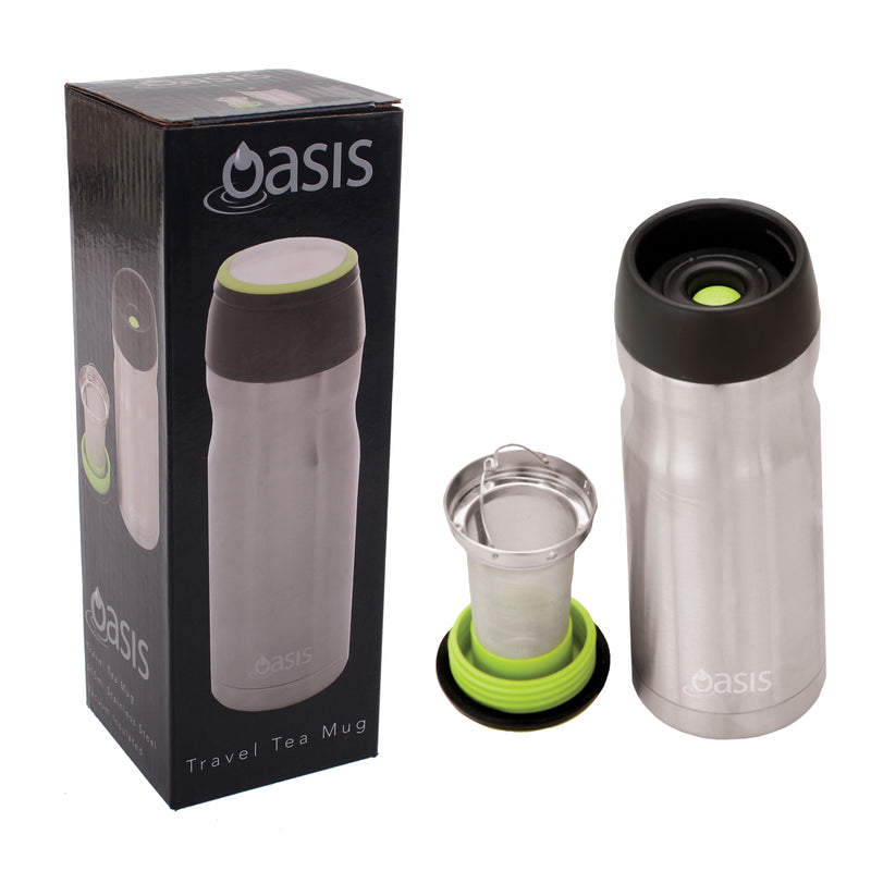 Oasis S/S Vacuum Insulated Travel Mug w Tea Infuser 414ml  8911