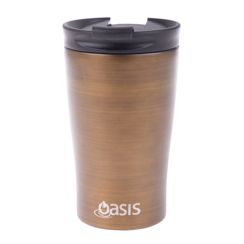 Oasis S/S Insulated Double Wall Travel Cup Gold Swirl 8914GS