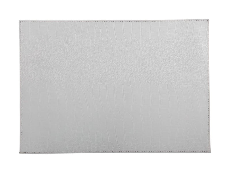 MW Table Accents Leather Look Alligator Placemat 43x30cm  White GI0226