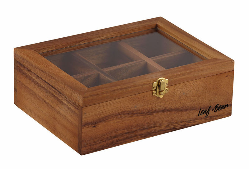 Leaf & Bean Acacia Wood Tea Box D8000