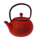 Cast Iron Teapot 500ml Ribbed Red / Black 4072R