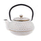Cast Iron Teapot 600ml Beaded White / Gold 4075W