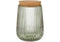 Zephyr Ribbed Green Glass 15cm Canister 62423