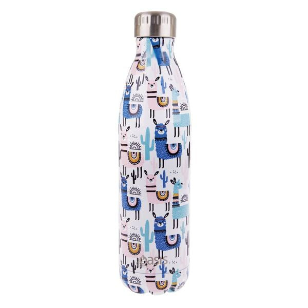 Oasis S/S Double Wall Insulated Drink Bottle 750ml Llamas 8883LL