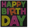 Paw Lunch Napkins 33cm Birthday Neon 61661