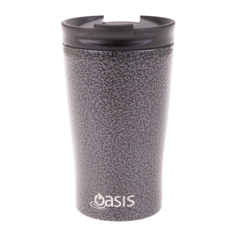 Oasis S/S Insulated Double Wall Travel Cup Hammertone Grey 8914HT