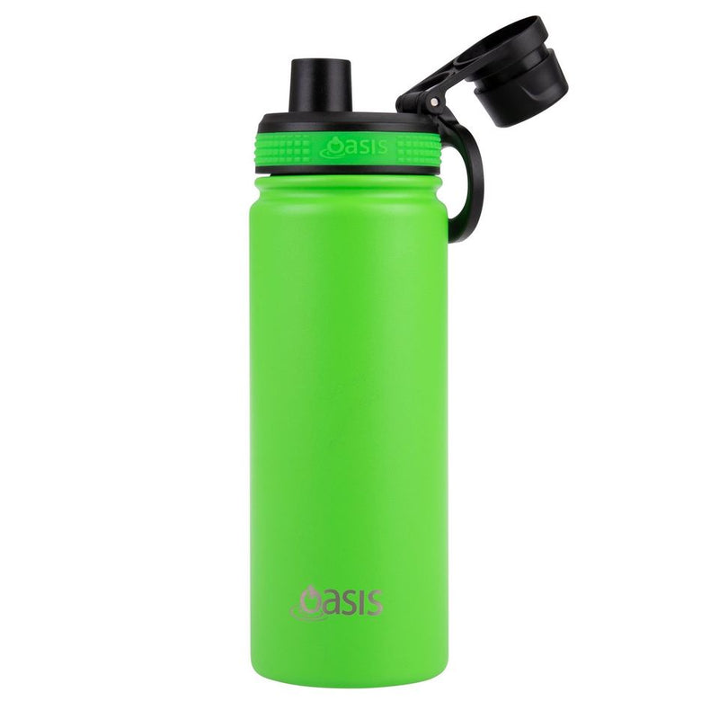 Oasis SS Double wall Insulated Challanger Sports Bottle W Screw Cap 550ml  Neon Green 8896-1NGN