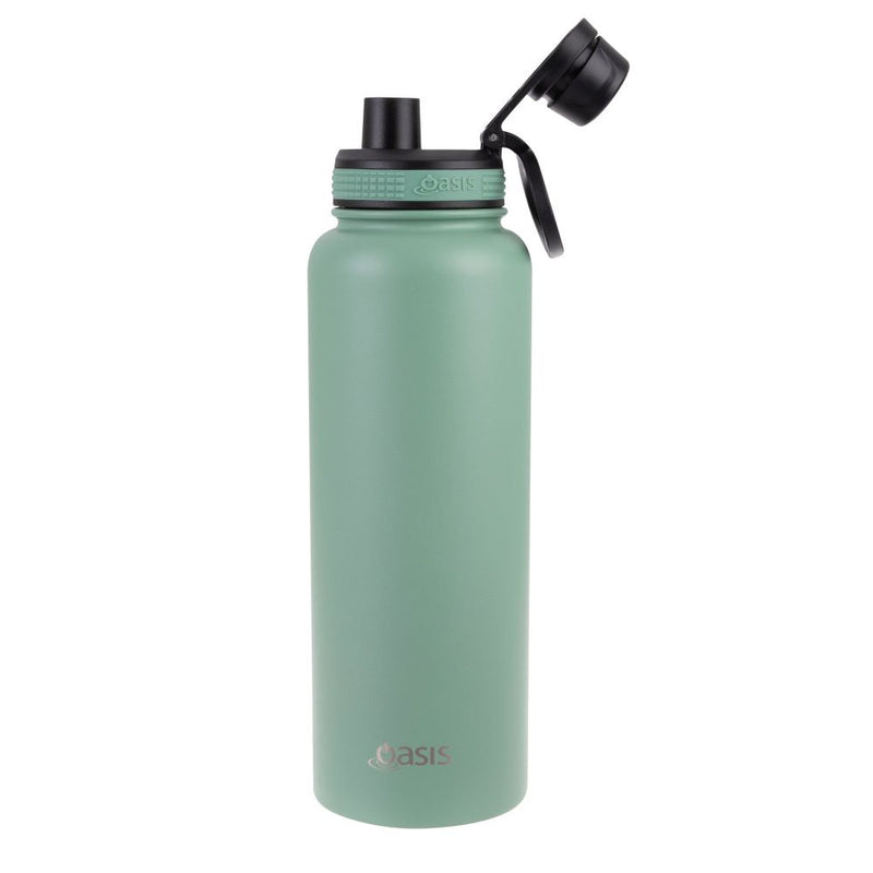 Oasis SS Double wall Insulated Challanger Sports Bottle W Screw Cap 1.1L Sage Green 8896-2SG