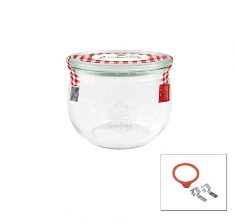 Weck Tulip Glass Jar w Lid 580ml 100x85mm 9982378 c750