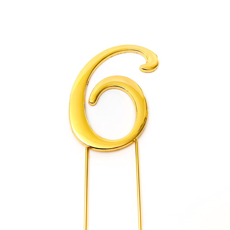 GOLD Cake Topper (7cm) - NUMBER 6 BG-GOL-LNUM6