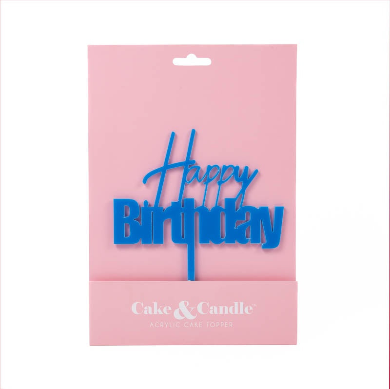 FUN Happy Birthday Cake Topper – BLUE CC-BHBDA3