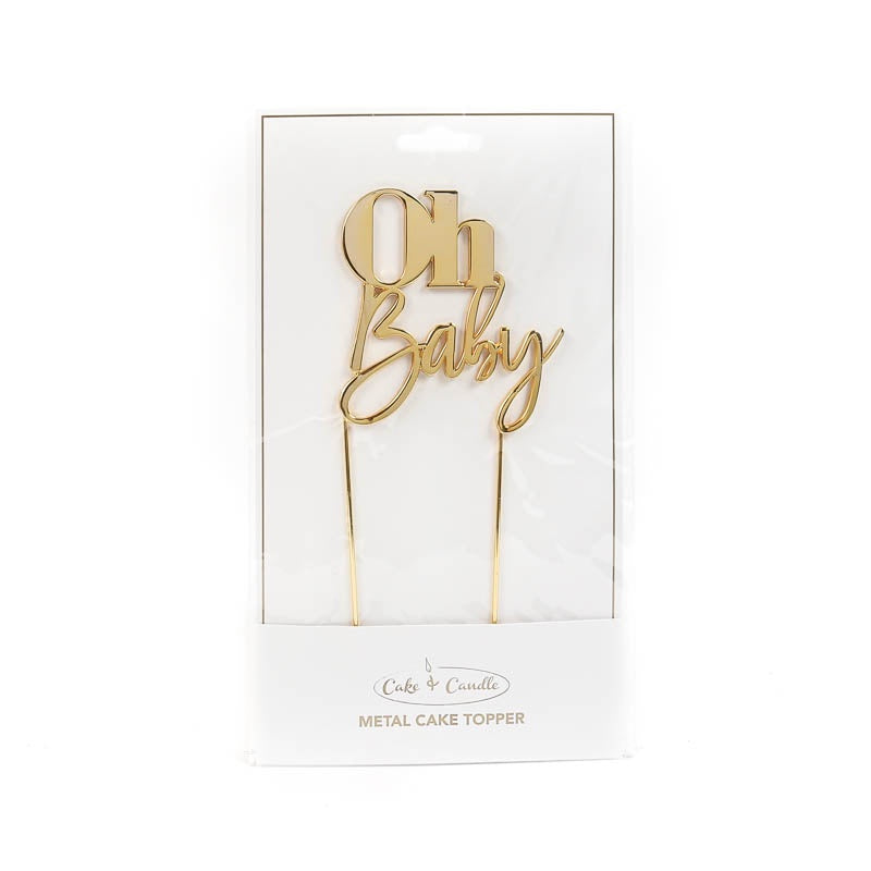 GOLD Metal Cake Topper - OH BABY CC-GOBAB