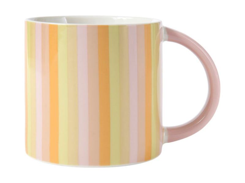 MW Power Pop Stripes Mug 400ML Rose  DI0420   RRP $11.95