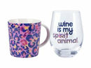 MW Rainbow Wild Mug and Glass Gift Boxed  Leopard Lilac DX1228 RRP $29.95