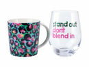MW Rainbow Wild Mug and Glass Gift Boxed  Leopard Emerald DX1229 RRP $29.95