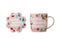 MW Kasey Rainbow Sparkly Season Mug 350ML & Coaster Set Pink Gift Boxed   DX1298