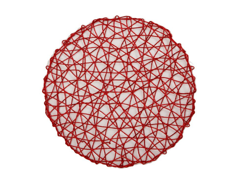 MW Glitz Lace Round Placemat 33cm  Red GI0117
