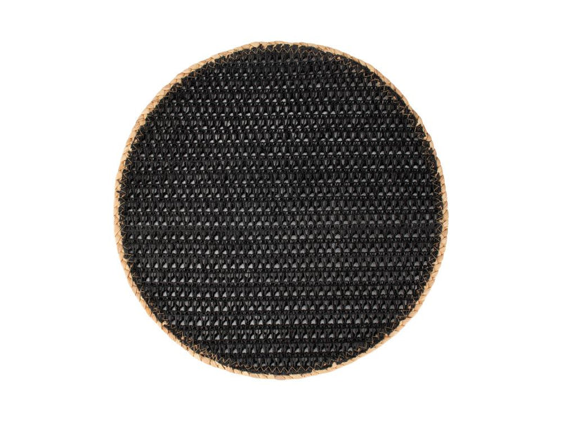 MW Table Accents Placemat 38cm Round Black Natural GI0375