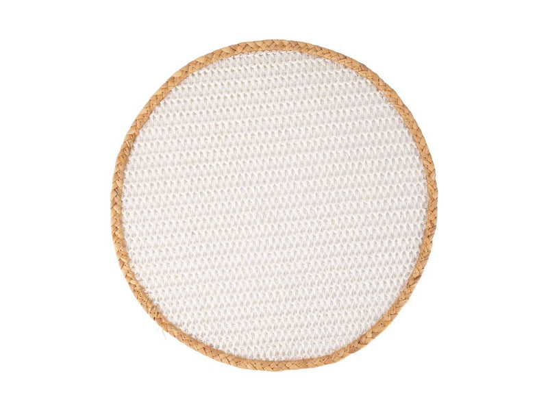 MW Table Accents Placemat 38cm Round White Natural   GI0377