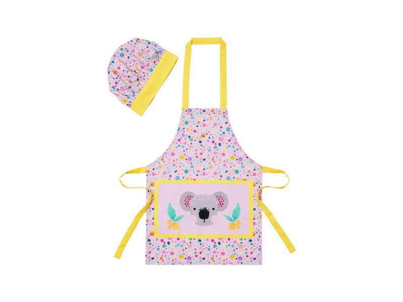 Kasey Rainbow Critters Childrens Apron & Hat Set Pink GX0783 RRP $29.95