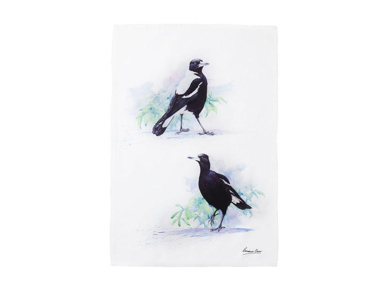 Katherine Castle Bird Life Tea Towel 50 x 70cm Magpie GX0792