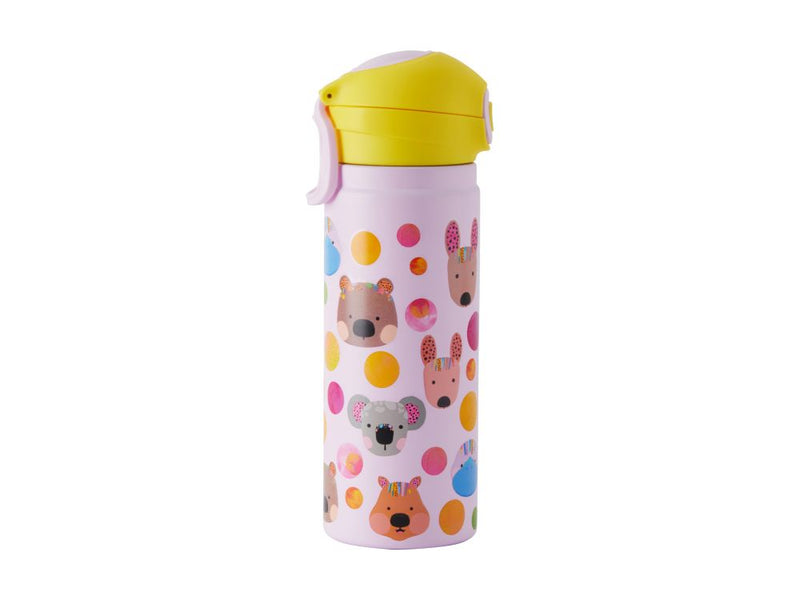 Kasey Rainbow Critters Double Wall Insulated Drink Bottles 550ml Pink JR0203