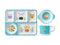 Kasey Rainbow Critters Children Melamine 3pc Dinner Set Blue Gift Boxed LE0020 RRP $29.95