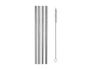 Cocktail & Co Reusable Smoothie Straws Set of 4 with Brush Stainless Steel Gift Boxed LU0059