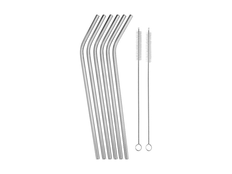 Cocktail & Co Resusable Straw Set of 6 with Brush Stainless Steel Gift Boxed LU0060
