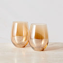 Glamour Stemless Glass 560ml Set of 2 Gift Boxed Gold MQ0030 RRP $49.95