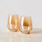 Glamour Stemless Glass 560ml Set of 2 Gift Boxed Gold MQ0030 RRP $49.95