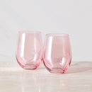Glamour Stemless Glass 560ml Set of 2 Gift Boxed Pinnk MQ0033 RRP $29.95